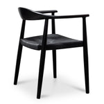 Set of 2 - Sunday Round Dining Armchair - Full Black Dining Chair Swady-Core   