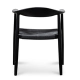 Ex Display - Sunday Round Dining Armchair - Full Black Dining Chair Swady-Core
