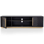 Ex Display - Wilma 1.8m Wooden TV Entertainment Unit - Peppercorn and Brass