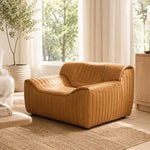 Duvina Armchair - Amber Tan Leather Armchair Nova-Core