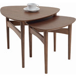 Set Of 2 - Marvin 48.8cm - 60cm Oak Nest Coffee Table in Walnut Veneer Coffee Table Vatec-Local   