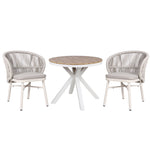 Vanesa 90cm Round Sand White Outdoor Dining Table - Natural Outdoor Table Industra-Core