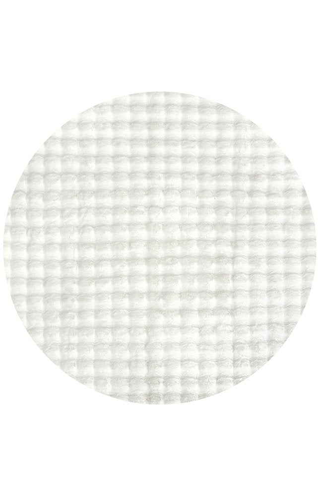 Marill 200cm x 200cm Round Bubbly Washable Rug - White Rug UN Rugs-Local   