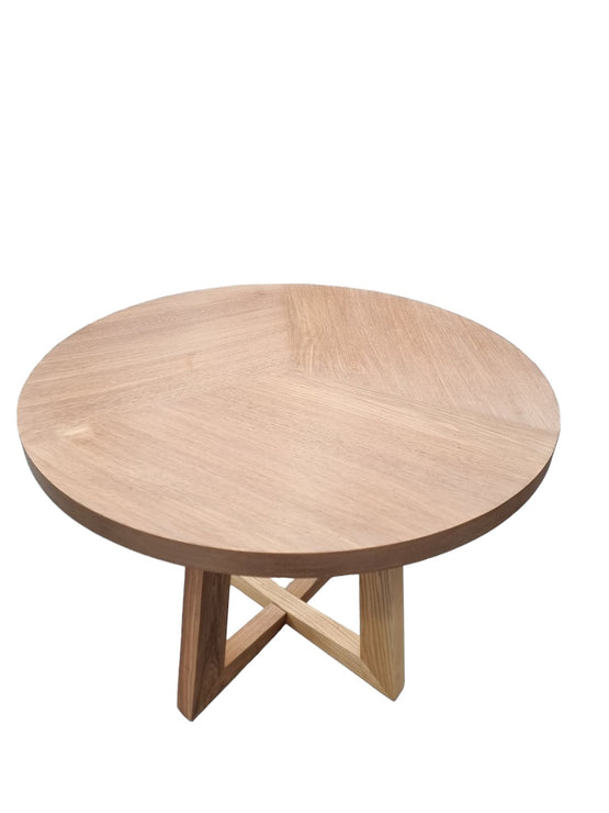 Ex Display - Kris 1.1m Round Coffee Table - Dusty Oak