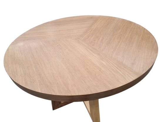 Ex Display - Kris 1.1m Round Coffee Table - Dusty Oak