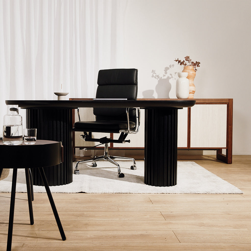 Ashton High Back Office Chair - Black Leather Office Chair Yus Furniture-Core