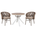 Set of 2 - Jamil Beige Outdoor Dining Chair - Brown Outdoor Chair Industra-Core