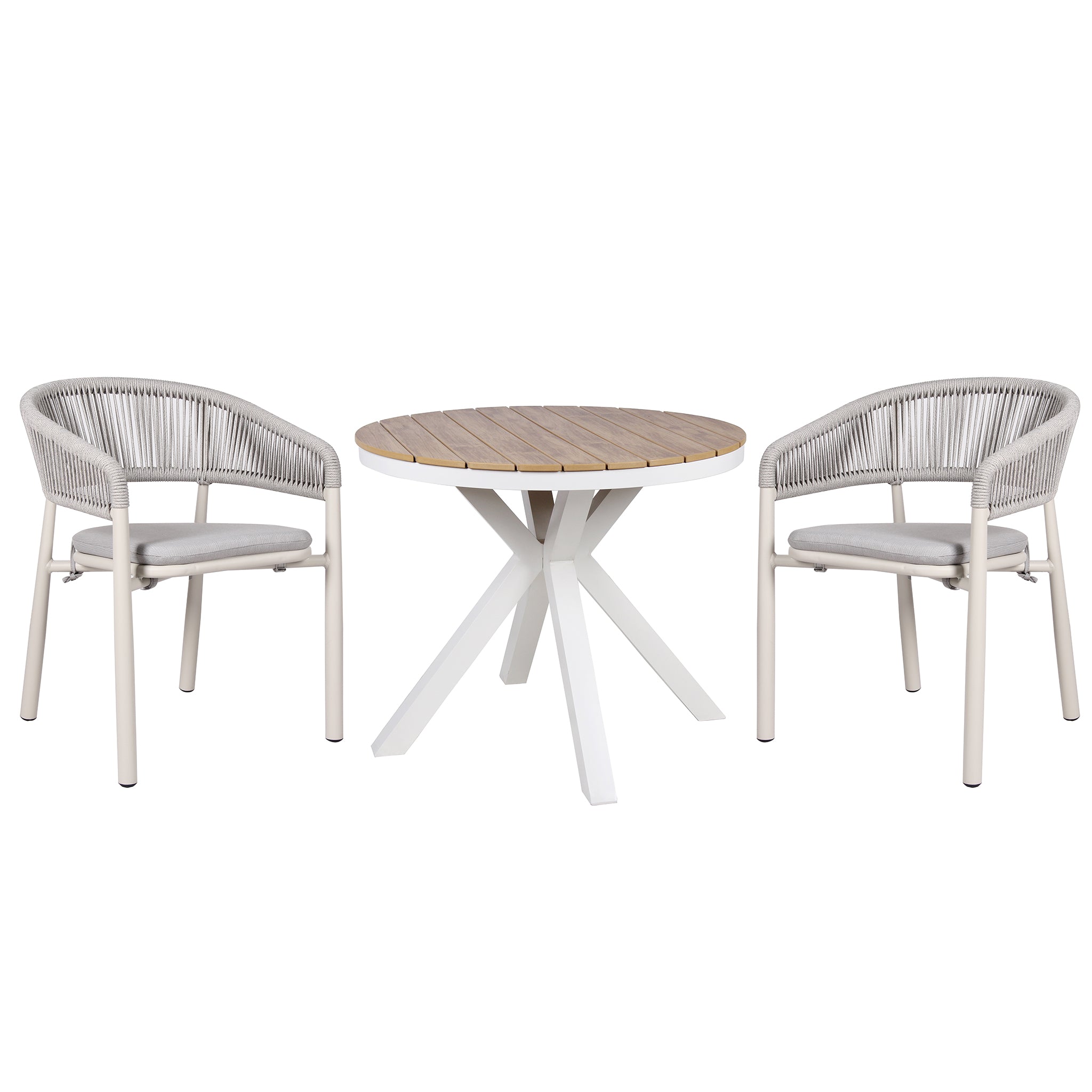 Vanesa 90cm Round Sand White Outdoor Dining Table - Natural Outdoor Table Industra-Core