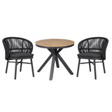 Vanesa 90cm Round Charcoal Outdoor Dining Table - Natural Dining Table Industra-Core