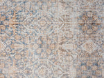 Krisna 370cm x 280cm Traditional Distressed Washable Rug - Brown and Blue