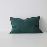 Como Linen Stonewashed Vintage Look Lumbar Cushion Cushion Weave-Local Como Forest 60cm x 40cm Polyester