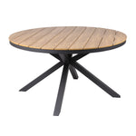 Vanesa 1.4m Round Charcoal Outdoor Dining Table - Natural Dining Table Industra-Core