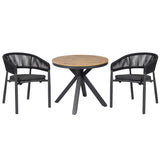 Vanesa 90cm Round Charcoal Outdoor Dining Table - Natural Dining Table Industra-Core