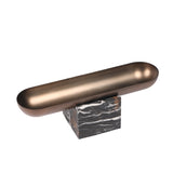 Sera Marble Base Steel Tray - Brown Homewares Kim-Core