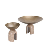 Cavo Arc Pedestal Metal Large Tray - Antique Brass Homewares Kim-Core