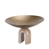 Cavo Arc Pedestal Metal Large Tray - Antique Brass Homewares Kim-Core