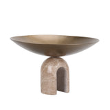 Cavo Arc Pedestal Metal Large Tray - Antique Brass Homewares Kim-Core