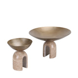 Cavo Arc Pedestal Metal Small Tray - Antique Brass Homewares Kim-Core