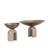 Cavo Arc Pedestal Metal Small Tray - Antique Brass Homewares Kim-Core