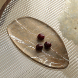 Orva Leaf Shaped Marble Plate - Coffee Homewares Floco-Core