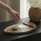 Orva Leaf Shaped Marble Plate - Coffee Homewares Floco-Core