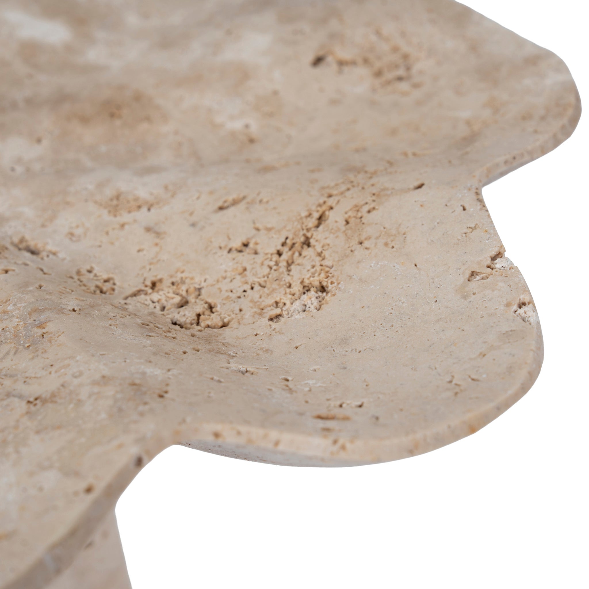 Paloma Petal-Shaped Travertine Vase - Beige Homewares Kim-Core