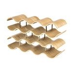 Petrus Wooden Wave 14 Bottle Holder Wine Rack - Natural Wine Rack Aim WS-Local   