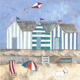 A Gust Of Wind And The Ball Blew Away, By Louise O'Hara Wall Art Gioia-Local 50x50cm Framed Canvas Gold