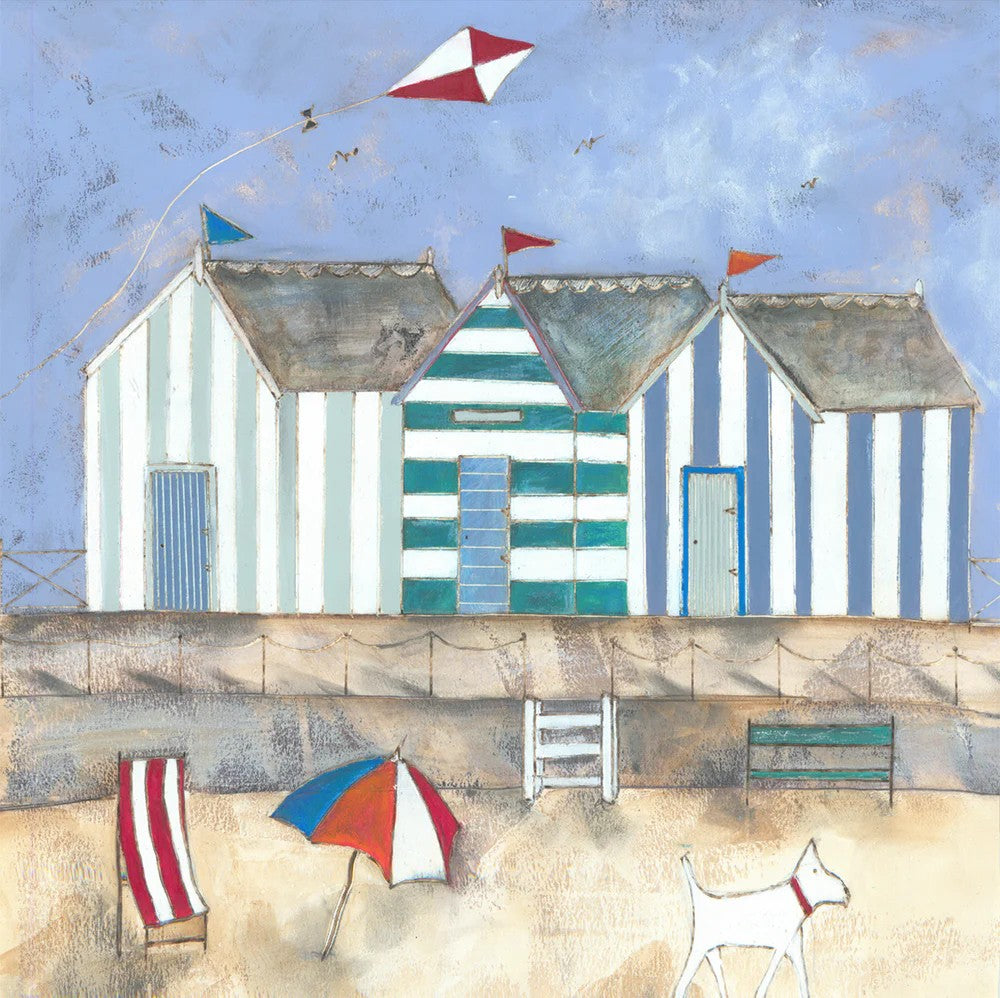 A Gust Of Wind And The Ball Blew Away, By Louise O'Hara Wall Art Gioia-Local 50x50cm Framed Canvas Gold