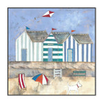 A Gust Of Wind And The Ball Blew Away, By Louise O'Hara Wall Art Gioia-Local 50x50cm Framed Canvas Black