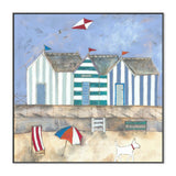 A Gust Of Wind And The Ball Blew Away, By Louise O'Hara Wall Art Gioia-Local 50x50cm Framed Canvas Black