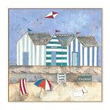 A Gust Of Wind And The Ball Blew Away, By Louise O'Hara Wall Art Gioia-Local 50x50cm Framed Canvas Oak