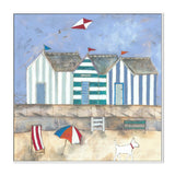 A Gust Of Wind And The Ball Blew Away, By Louise O'Hara Wall Art Gioia-Local 50x50cm Framed Canvas White