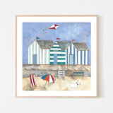 A Gust Of Wind And The Ball Blew Away, By Louise O'Hara Wall Art Gioia-Local 50x50cm Framed Poster Black