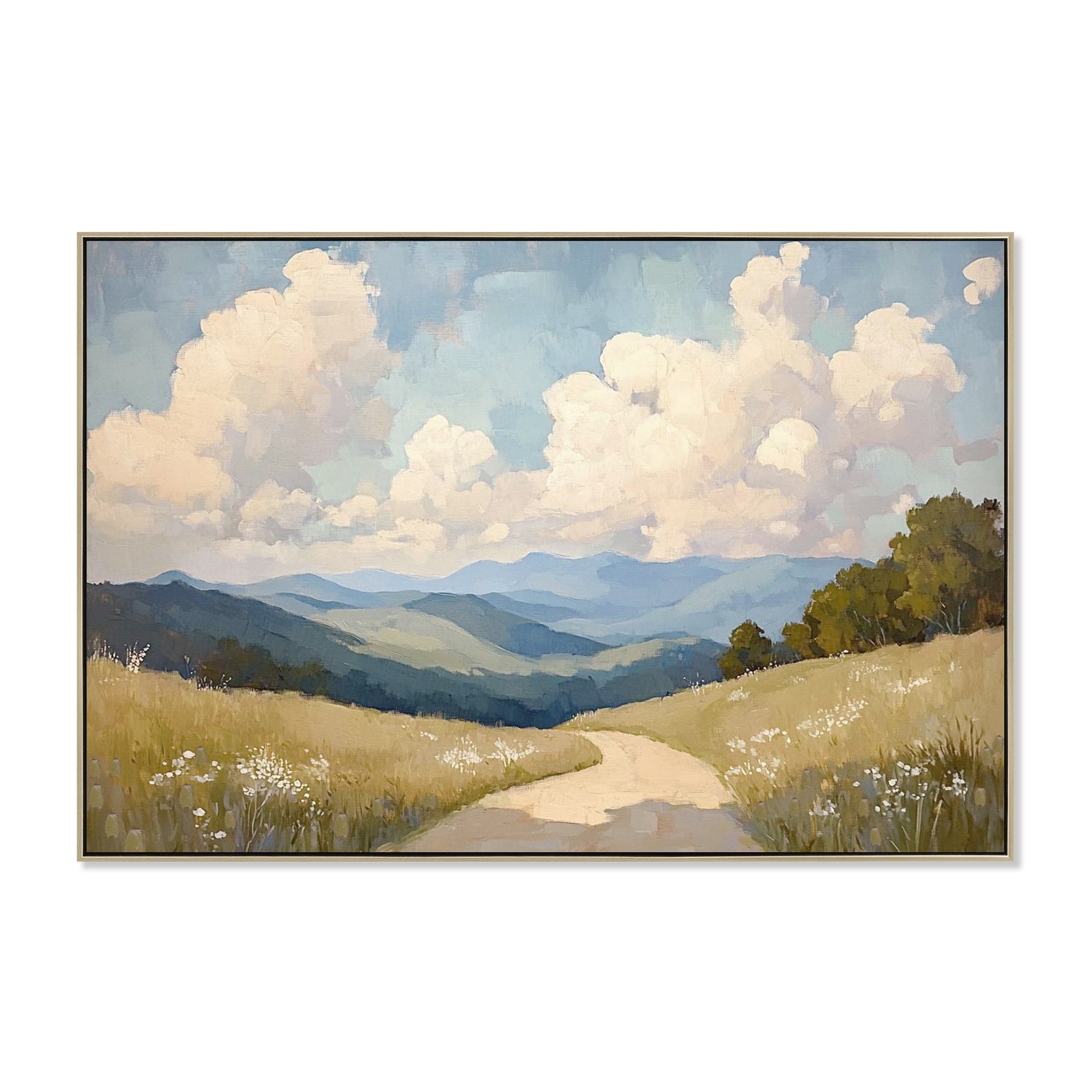 Yarra Valley 120 x 80cm Framed Canvas - Natural Wall Art Cloud-Core