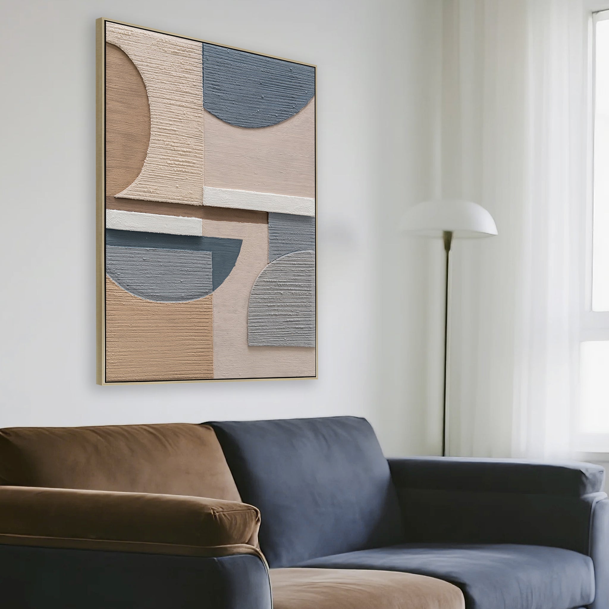 Arco Forma 80 x 120cm Framed Canvas - Natural Wall Art Cloud-Core