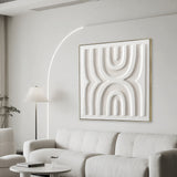Lumo Arc 80 x 80cm Framed Canvas - Natural Wall Art Cloud-Core