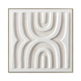 Lumo Arc 80 x 80cm Framed Canvas - Natural Wall Art Cloud-Core