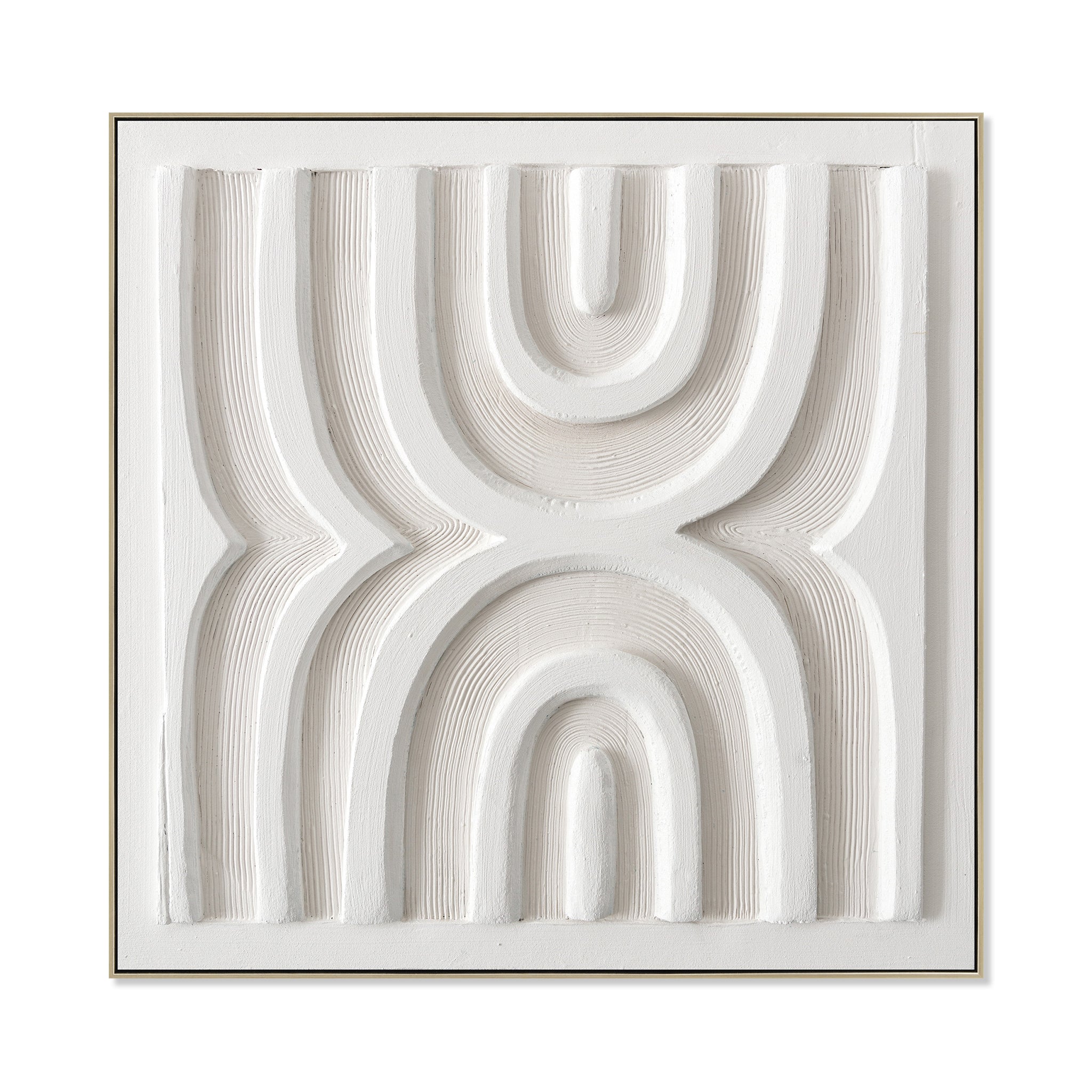 Lumo Arc 80 x 80cm Framed Canvas - Natural Wall Art Cloud-Core