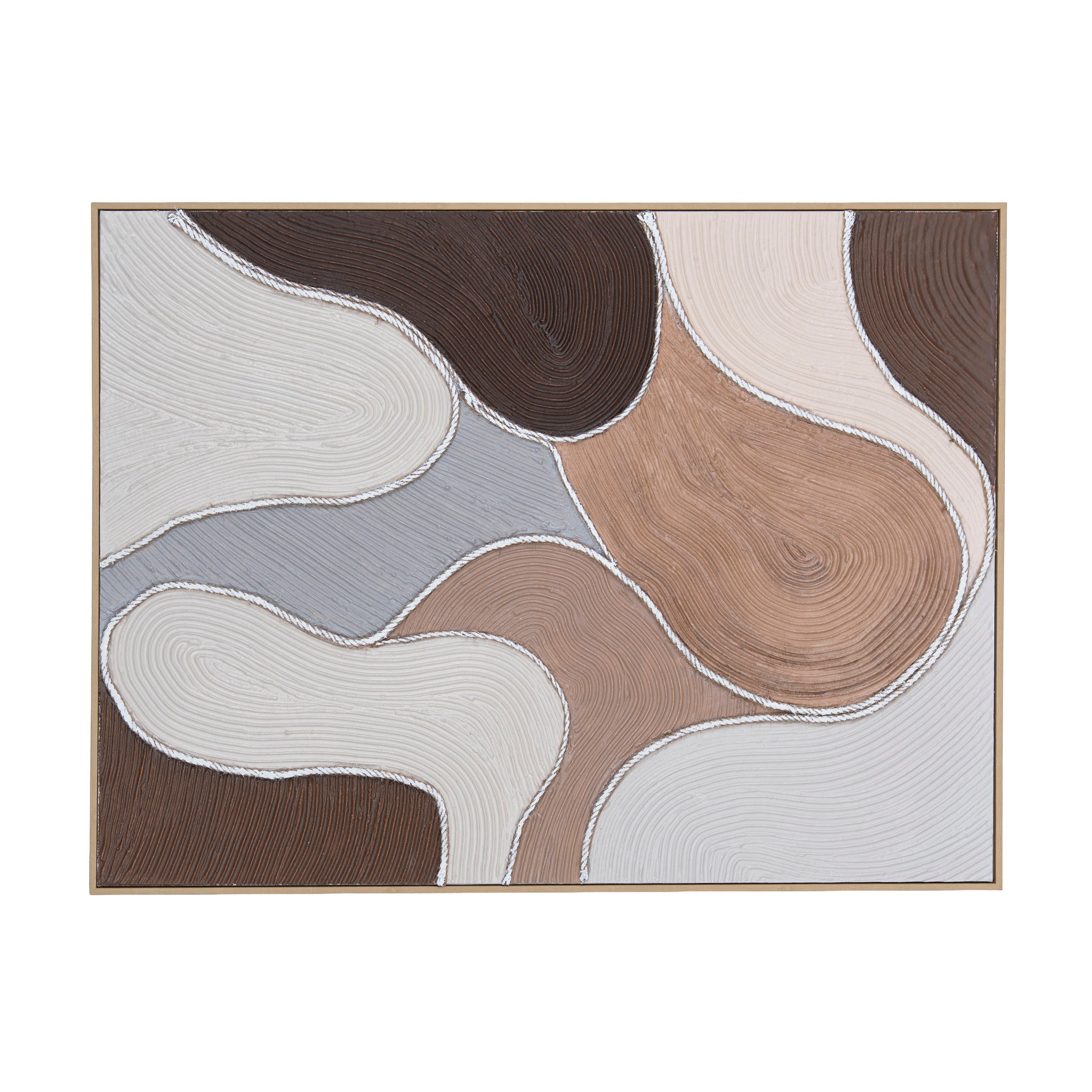 Terra Contour 120 x 90cm Framed Canvas - Natural Wall Art Cloud-Core