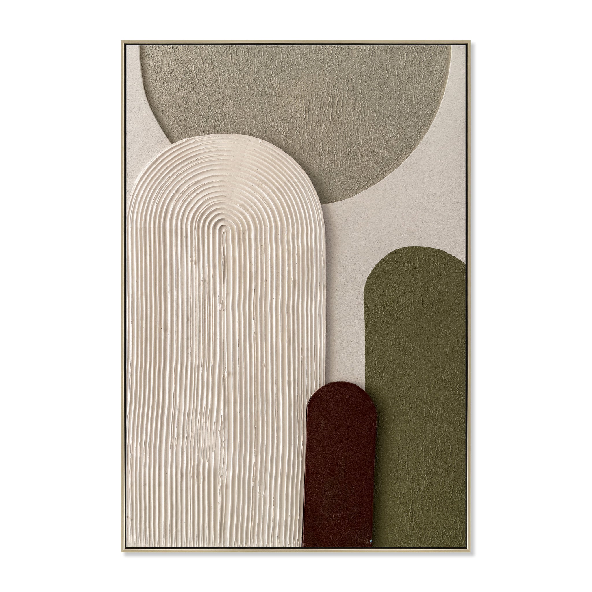 Brunel 60 x 90cm Framed Canvas - Natural Wall Art Cloud-Core