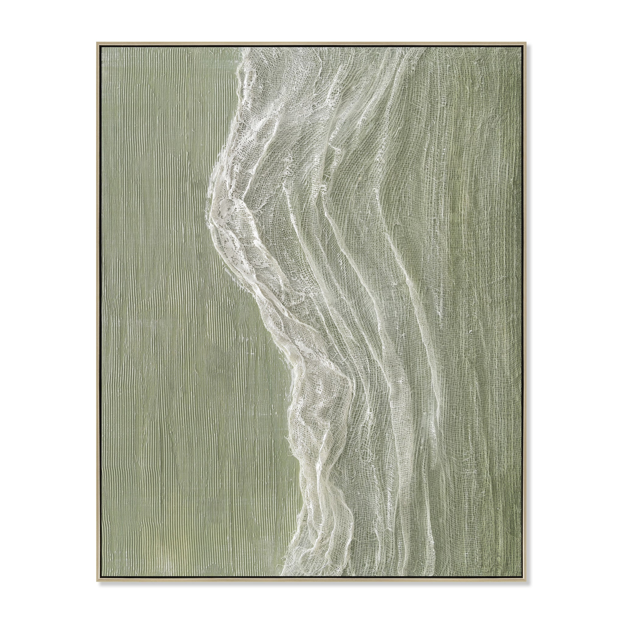 Verdelle Wave 80 x 100cm Framed Canvas - Natural Wall Art Cloud-Core