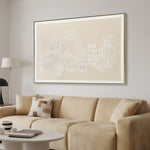 Sculptura 120 x 80cm Framed Canvas - Natural Wall Art Cloud-Core