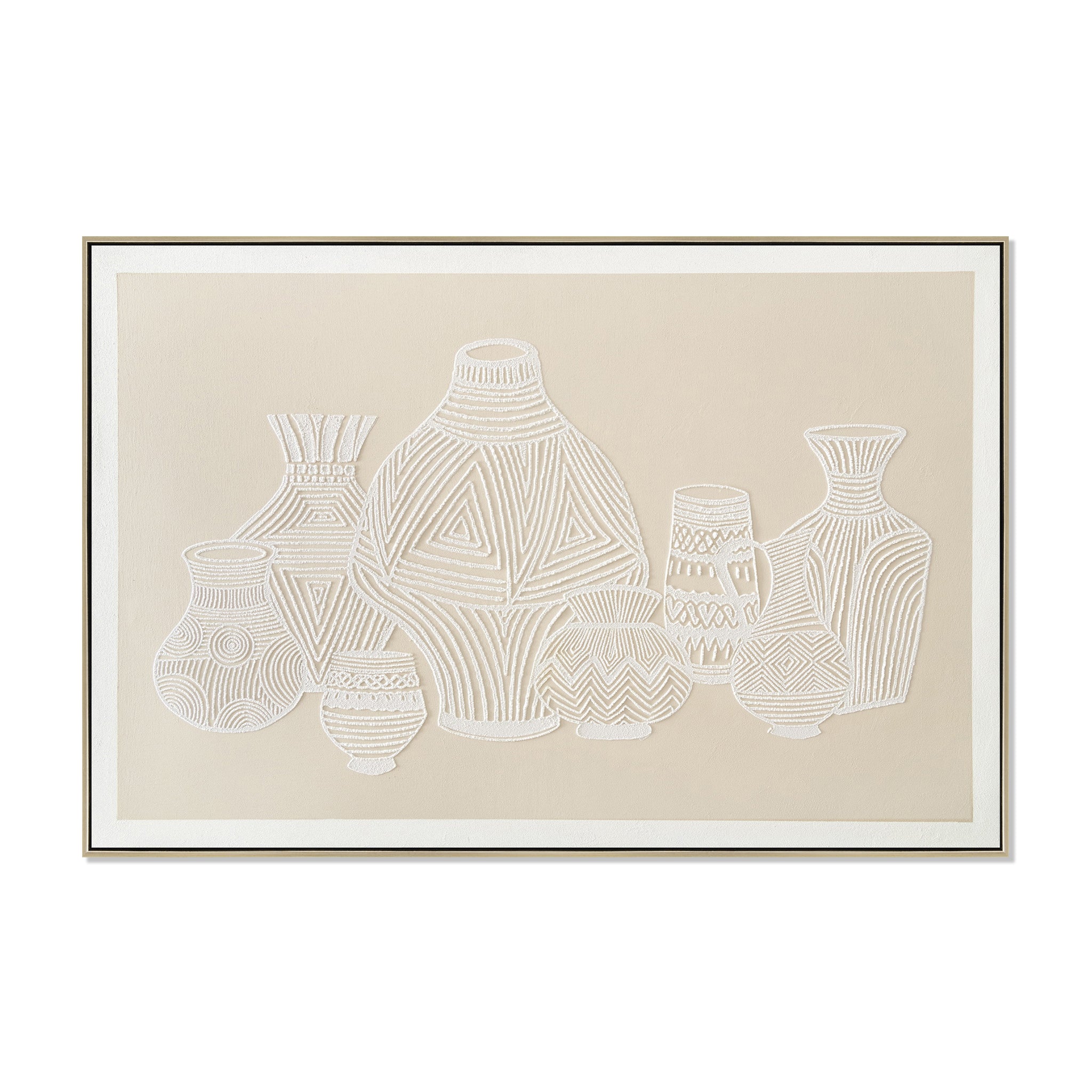 Sculptura 120 x 80cm Framed Canvas - Natural Wall Art Cloud-Core