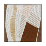 Sienna Linea Style B 100 x 100cm Framed Canvas - Natural Wall Art Cloud-Core