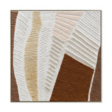 Sienna Linea Style B 100 x 100cm Framed Canvas - Natural Wall Art Cloud-Core