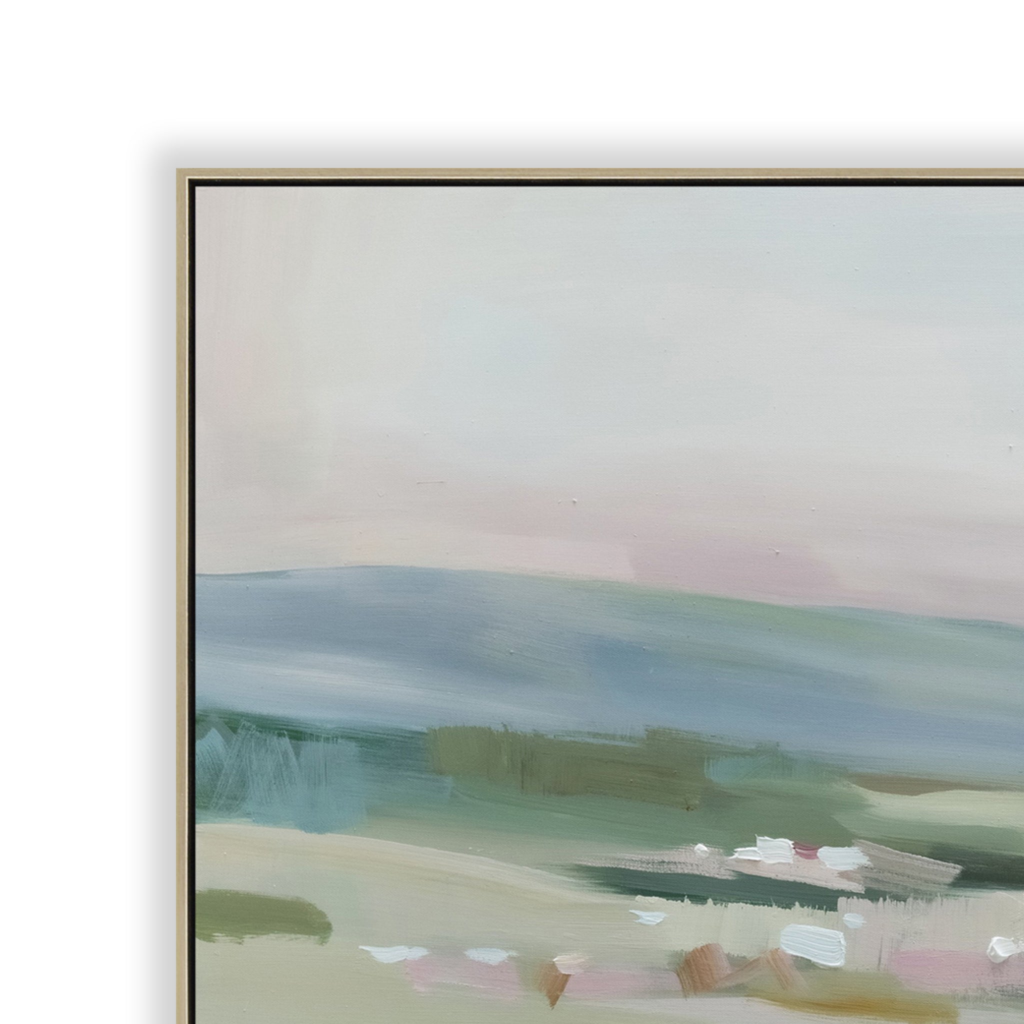 Fleurval Dawn 100 x 100cm Framed Canvas - Natural Wall Art Cloud-Core