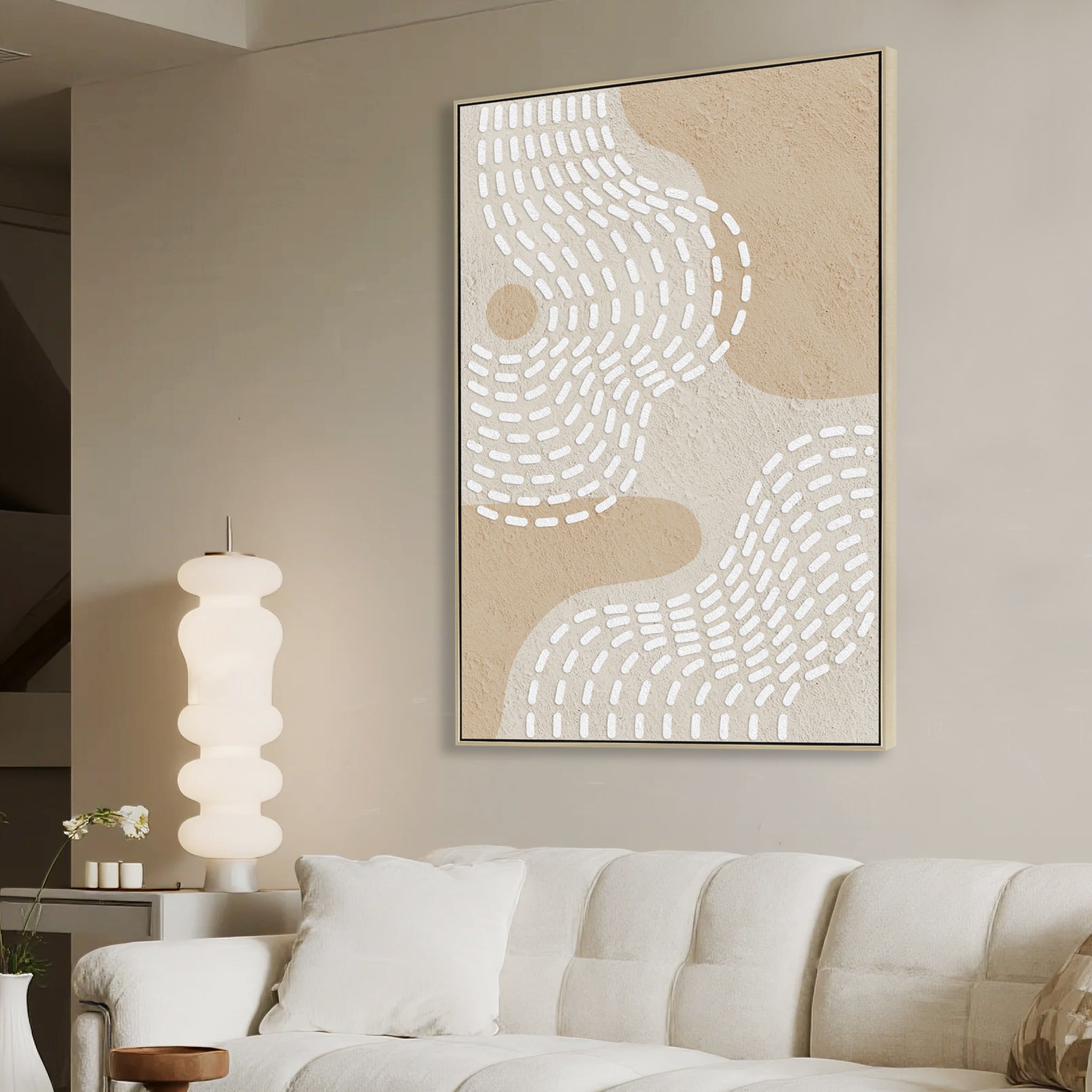 Solune 80 x 120cm Framed Canvas - Natural Wall Art Cloud-Core