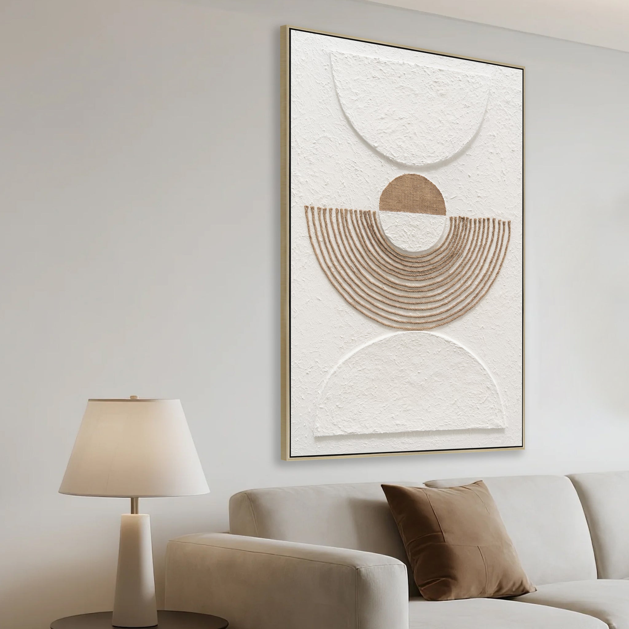 Yin & Yang Style A 80 x 120cm Framed Canvas - Natural Wall Art Cloud-Core