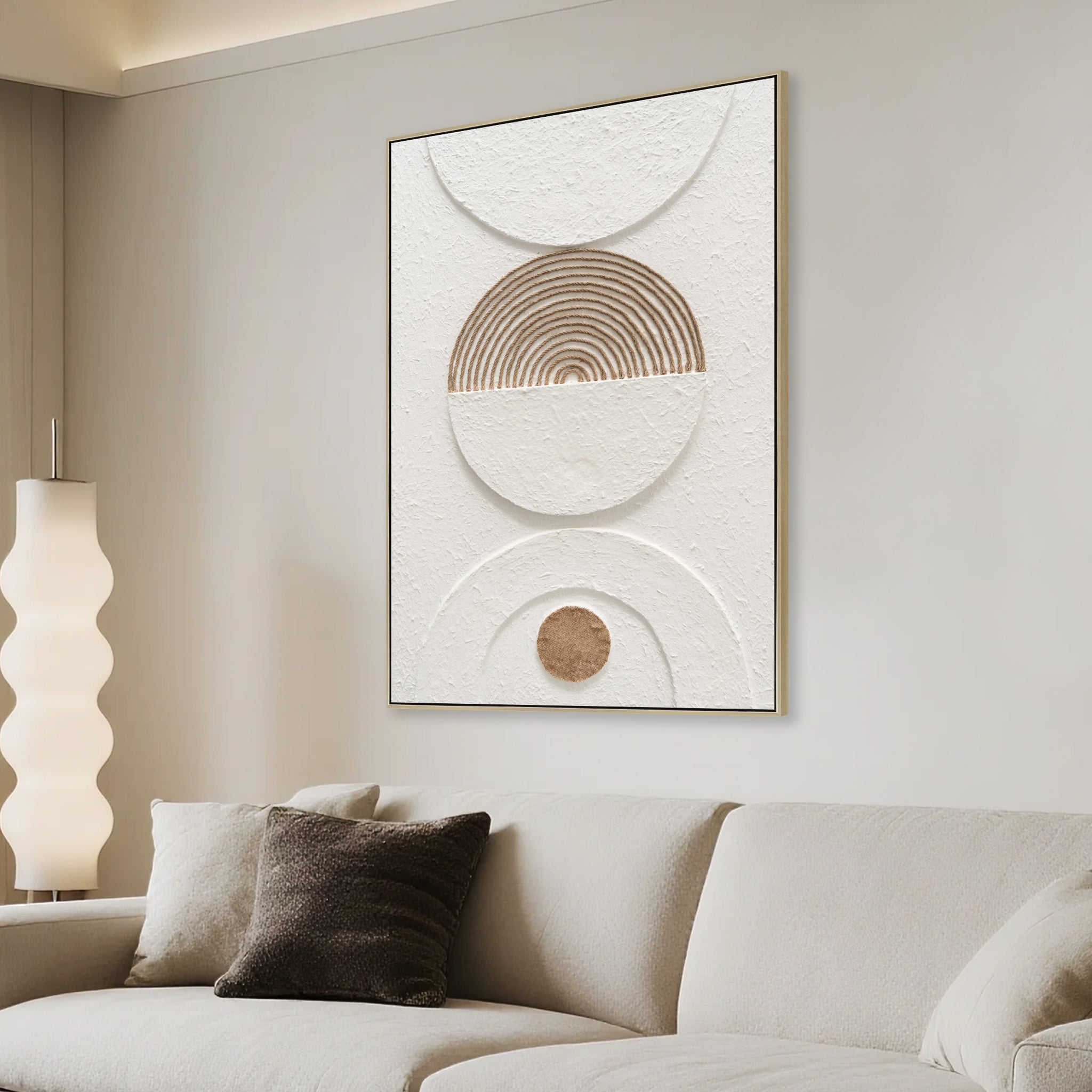 Yin & Yang Style B 80 x 120cm Framed Canvas - Natural Wall Art Cloud-Core